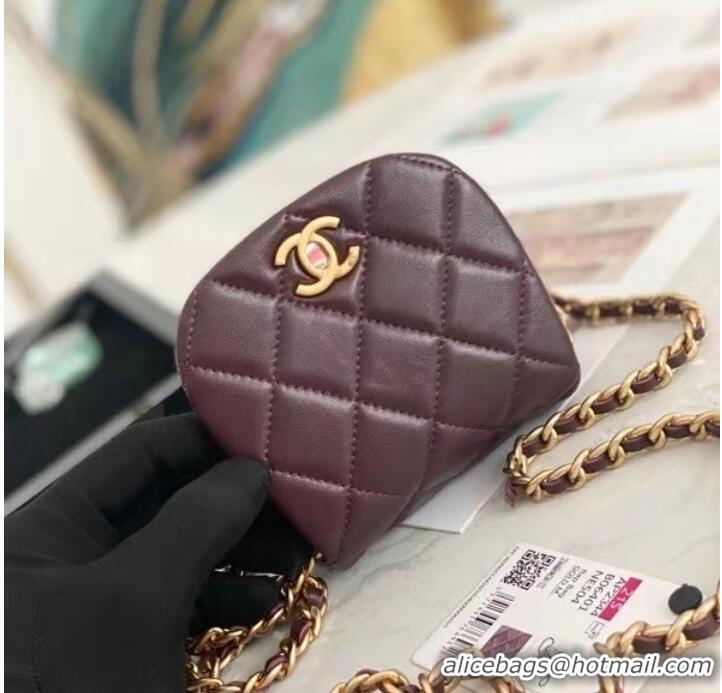 Most Popular Chanel mini Flap Shoulder Bag Original leather AP2344 Wine