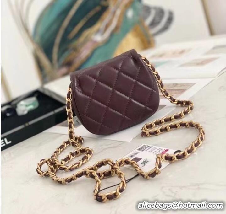 Most Popular Chanel mini Flap Shoulder Bag Original leather AP2344 Wine