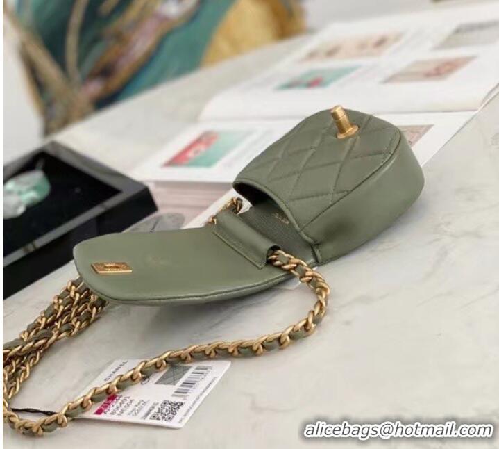 Low Cost Chanel mini Flap Shoulder Bag Original leather AP2344 green