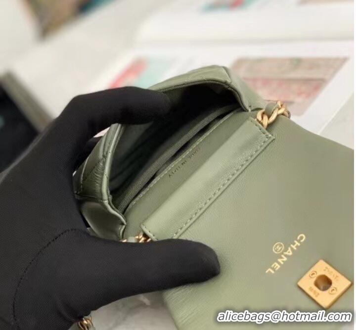 Low Cost Chanel mini Flap Shoulder Bag Original leather AP2344 green