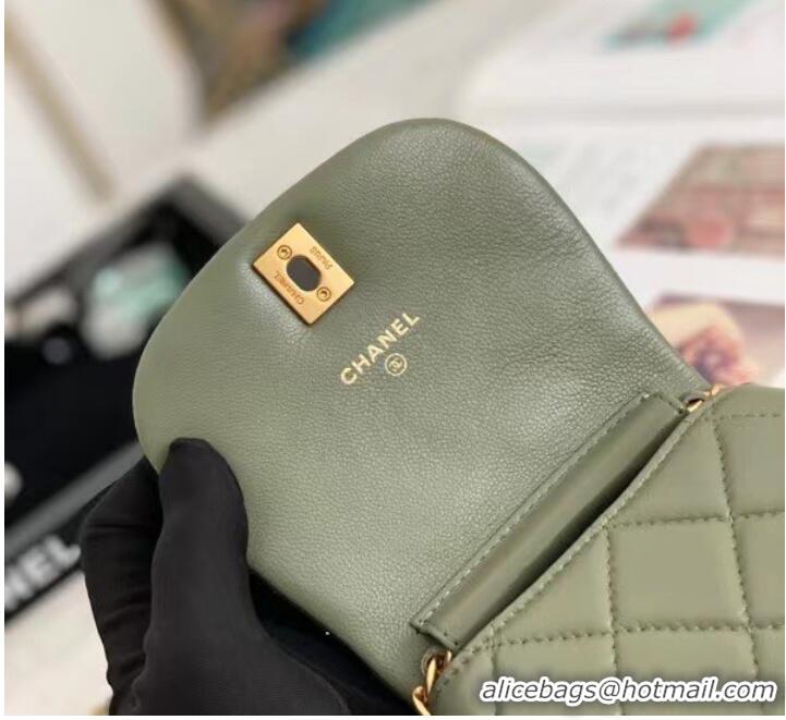 Low Cost Chanel mini Flap Shoulder Bag Original leather AP2344 green