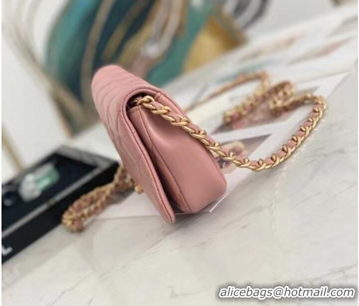 Reasonable Price Chanel Small Flap Shoulder Bag Original leather AP2358 pink