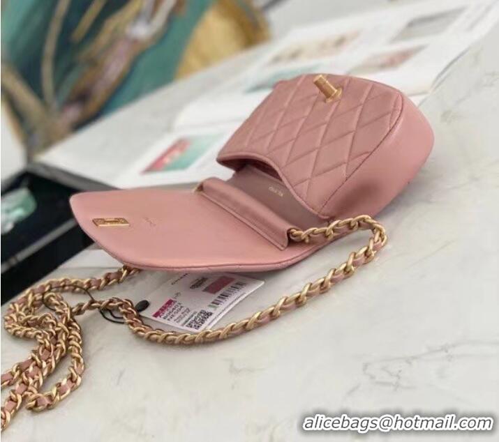 Reasonable Price Chanel Small Flap Shoulder Bag Original leather AP2358 pink