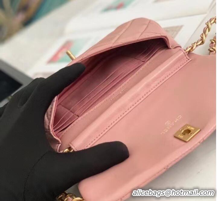 Reasonable Price Chanel Small Flap Shoulder Bag Original leather AP2358 pink