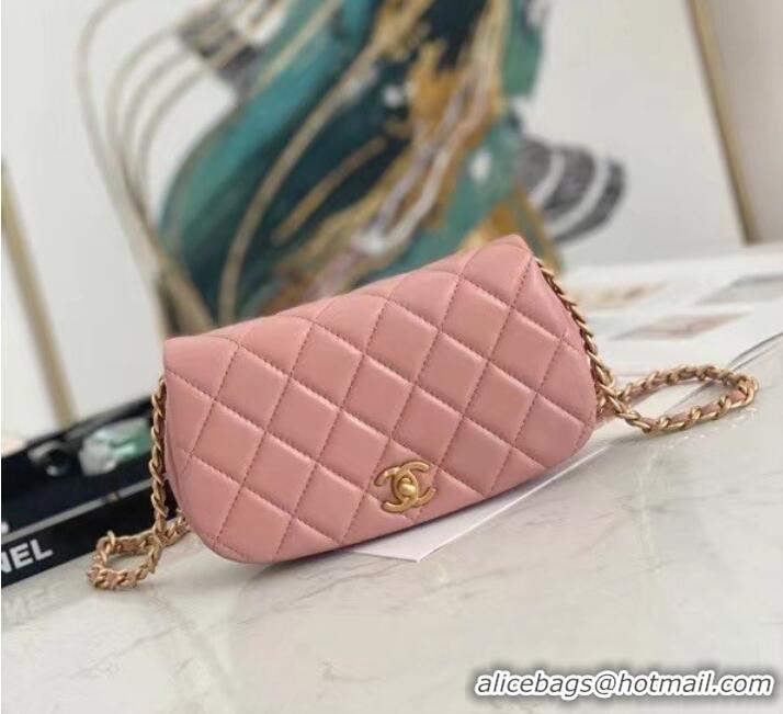 Reasonable Price Chanel Small Flap Shoulder Bag Original leather AP2358 pink