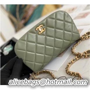 Market Sells Chanel mini Flap Shoulder Bag Original leather AP2344 Green