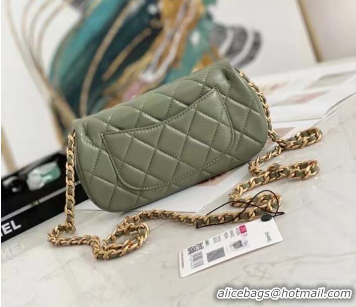 Market Sells Chanel mini Flap Shoulder Bag Original leather AP2344 Green