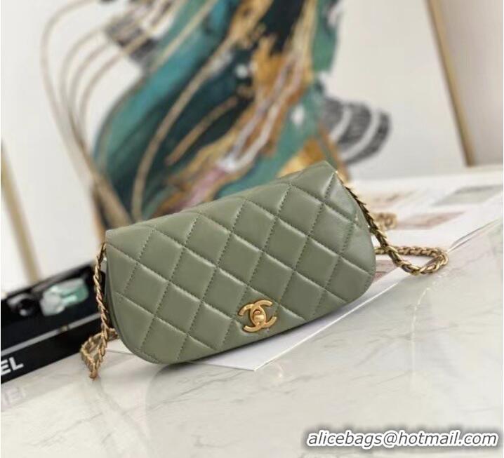 Market Sells Chanel mini Flap Shoulder Bag Original leather AP2344 Green