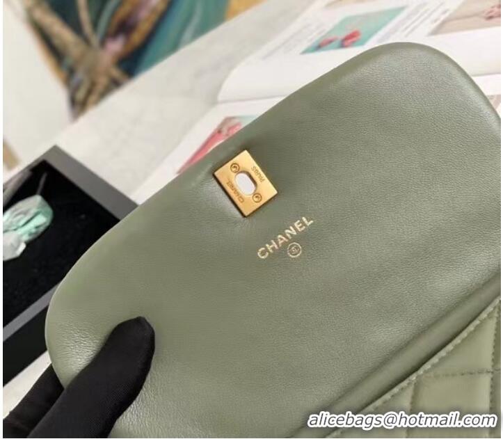 Market Sells Chanel mini Flap Shoulder Bag Original leather AP2344 Green