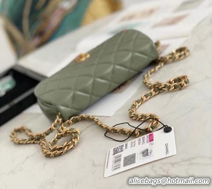 Market Sells Chanel mini Flap Shoulder Bag Original leather AP2344 Green