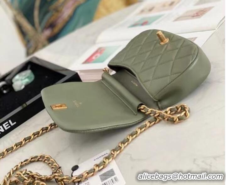 Market Sells Chanel mini Flap Shoulder Bag Original leather AP2344 Green