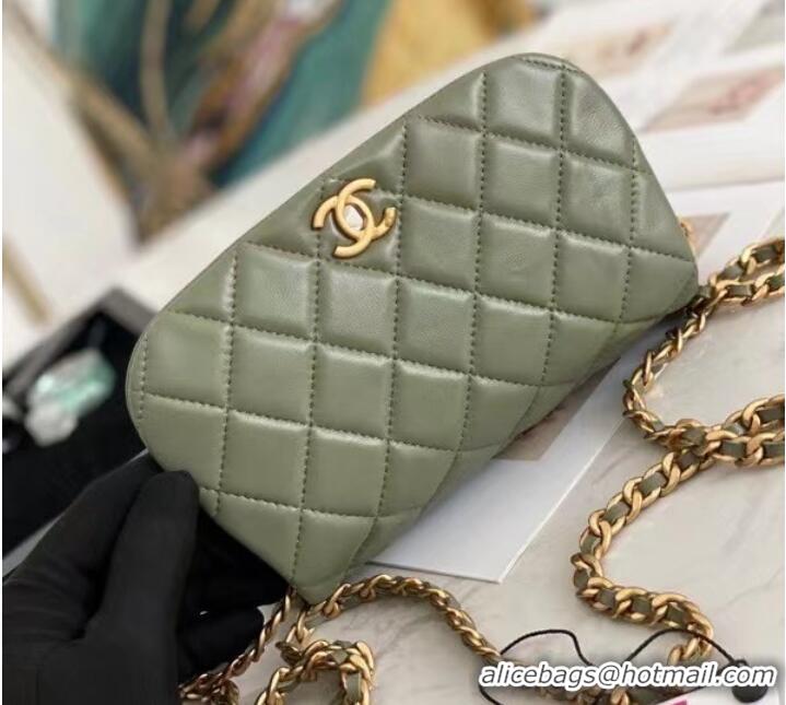 Market Sells Chanel mini Flap Shoulder Bag Original leather AP2344 Green