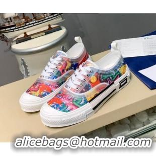 Good Quality Dior B23 Low-top Sneakers in Print Fabric Red/Blue H06010