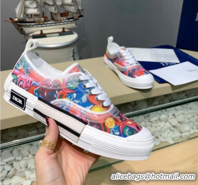 Good Quality Dior B23 Low-top Sneakers in Print Fabric Red/Blue H06010