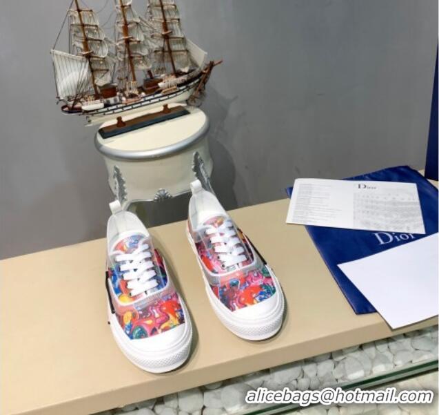 Good Quality Dior B23 Low-top Sneakers in Print Fabric Red/Blue H06010