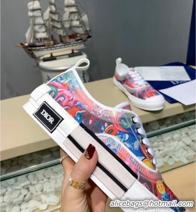 Good Quality Dior B23 Low-top Sneakers in Print Fabric Red/Blue H06010