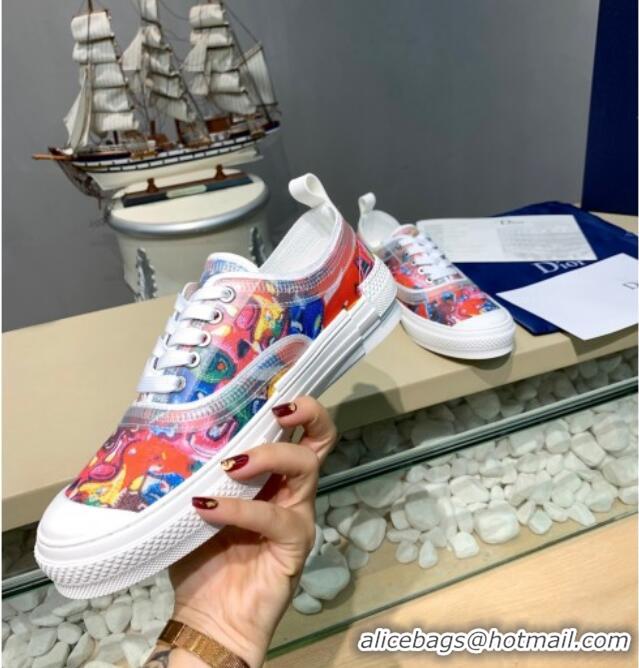 Good Quality Dior B23 Low-top Sneakers in Print Fabric Red/Blue H06010