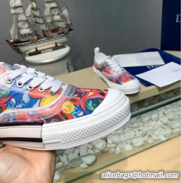 Good Quality Dior B23 Low-top Sneakers in Print Fabric Red/Blue H06010