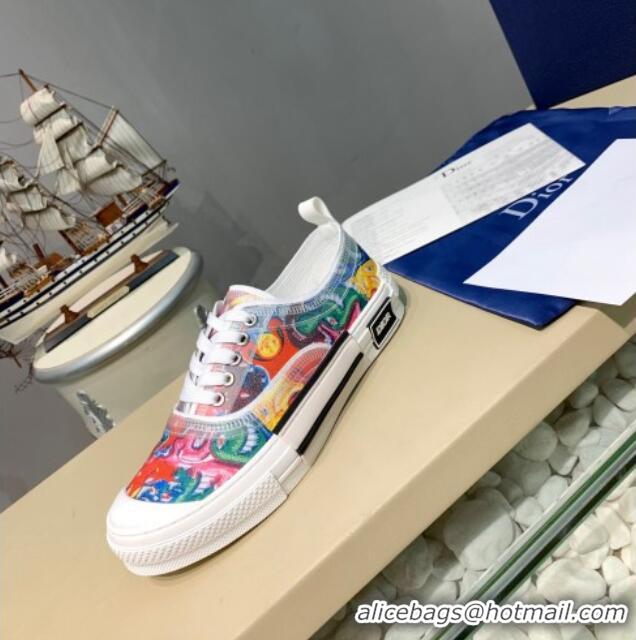 Good Quality Dior B23 Low-top Sneakers in Print Fabric Red/Blue H06010