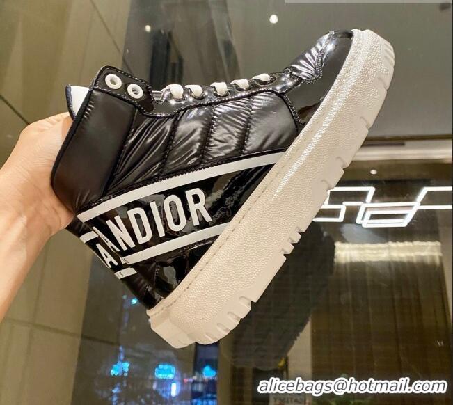 Best Price Dior D-Player Boot Sneakers in Black Quilted Nylon 092424