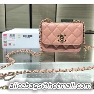 Most Popular Chanel mini Flap Shoulder Bag Original leather AP2301 pink