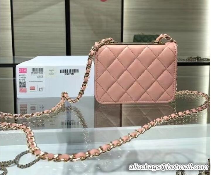 Most Popular Chanel mini Flap Shoulder Bag Original leather AP2301 pink