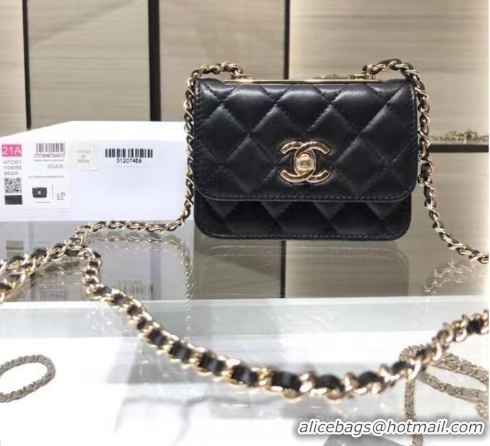 Super Quality Chanel mini Flap Shoulder Bag Original leather AP2301 black