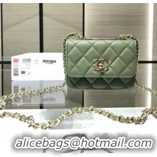 Low Cost Chanel mini Flap Shoulder Bag Original leather AP2301 green