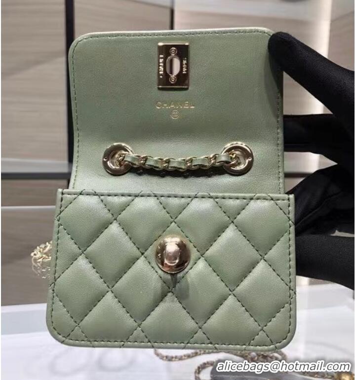 Low Cost Chanel mini Flap Shoulder Bag Original leather AP2301 green