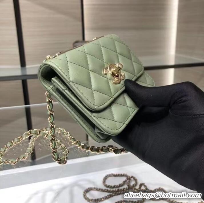 Low Cost Chanel mini Flap Shoulder Bag Original leather AP2301 green