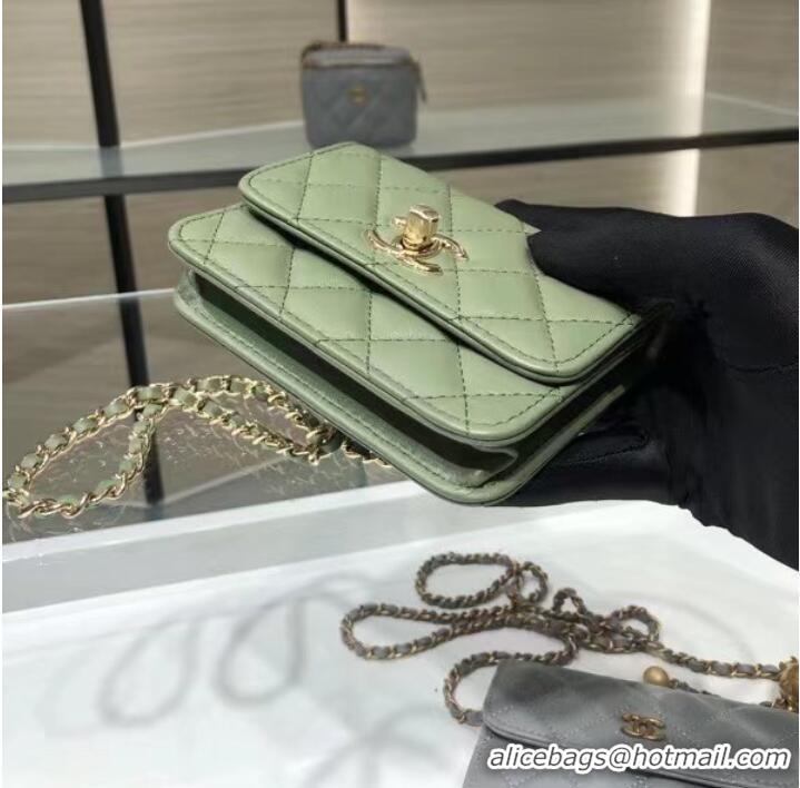 Low Cost Chanel mini Flap Shoulder Bag Original leather AP2301 green