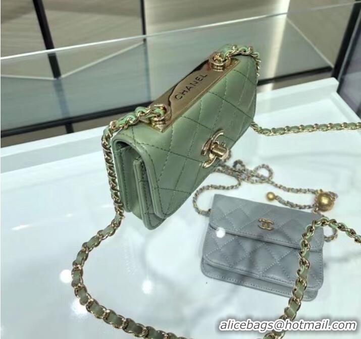 Low Cost Chanel mini Flap Shoulder Bag Original leather AP2301 green