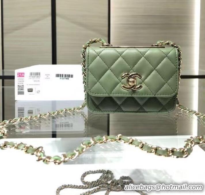 Low Cost Chanel mini Flap Shoulder Bag Original leather AP2301 green