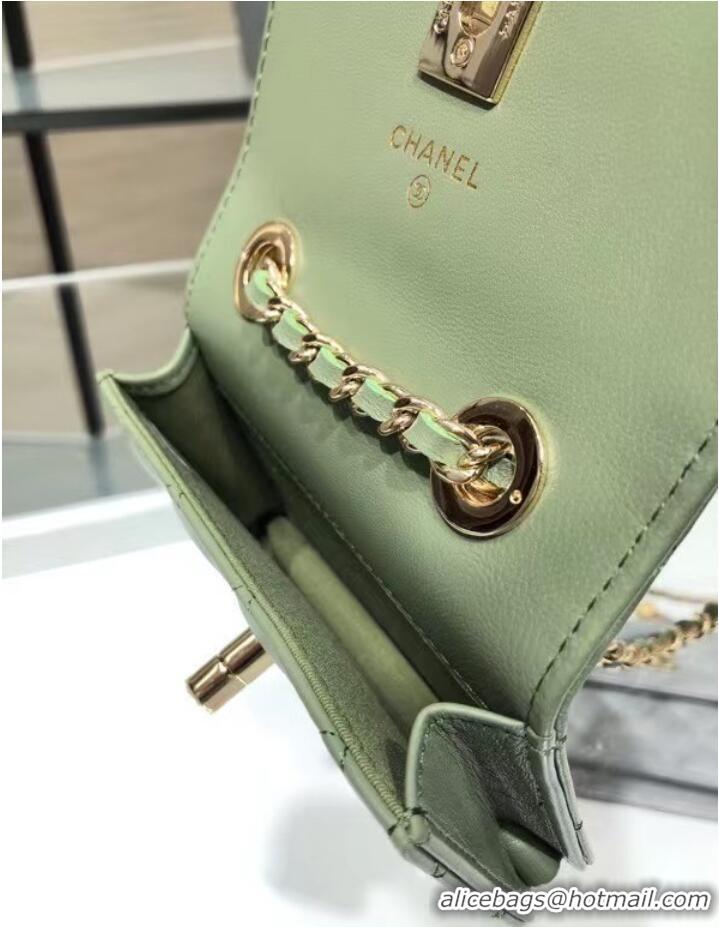 Low Cost Chanel mini Flap Shoulder Bag Original leather AP2301 green