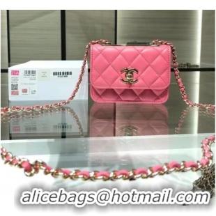 Famous Brand Chanel mini Flap Shoulder Bag Original leather AP2301 rose