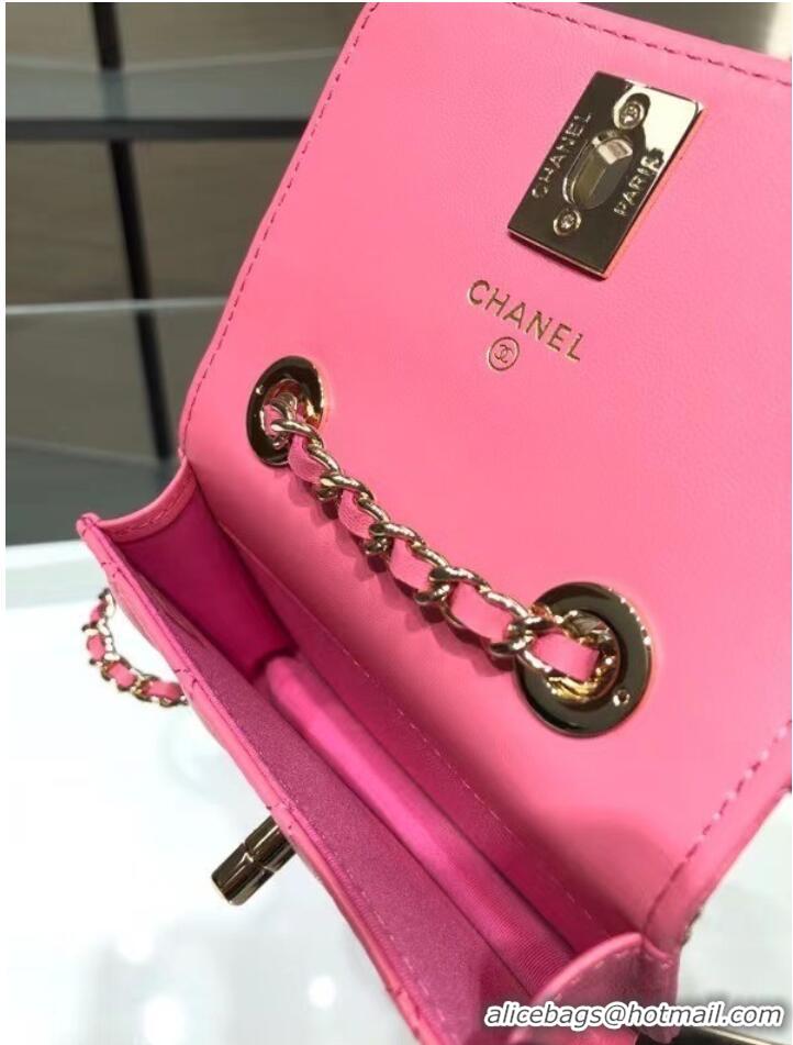 Famous Brand Chanel mini Flap Shoulder Bag Original leather AP2301 rose