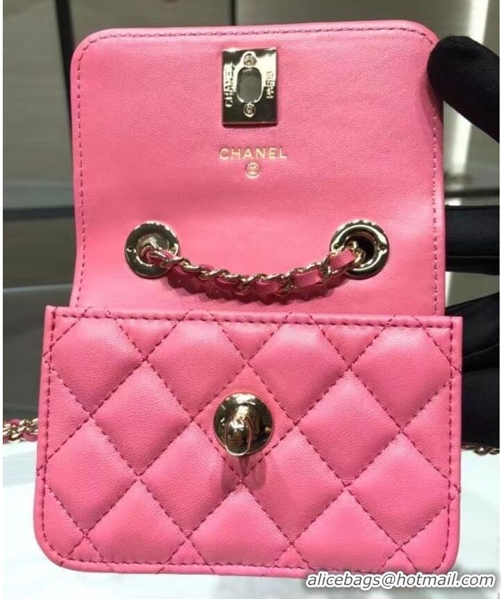 Famous Brand Chanel mini Flap Shoulder Bag Original leather AP2301 rose