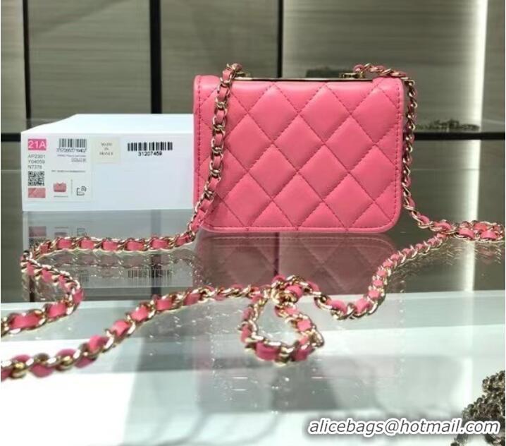 Famous Brand Chanel mini Flap Shoulder Bag Original leather AP2301 rose