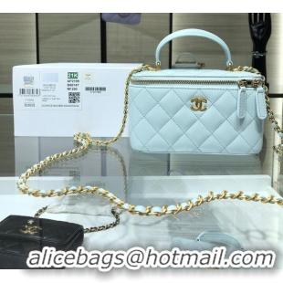 Popular Style Chanel Original Small classic chain box handbag AP2199 Light Blue