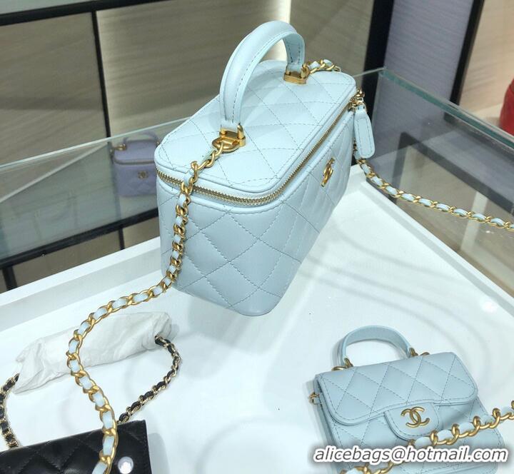 Popular Style Chanel Original Small classic chain box handbag AP2199 Light Blue