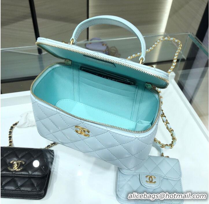 Popular Style Chanel Original Small classic chain box handbag AP2199 Light Blue