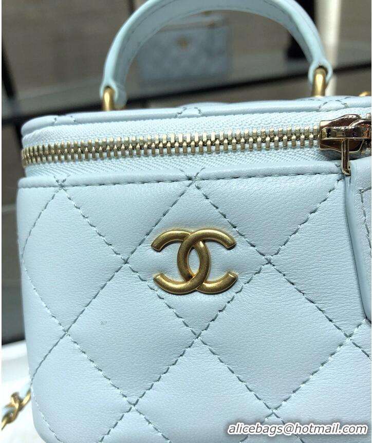 Classic Chanel Original Small classic chain box handbag AP2198 Light Blue