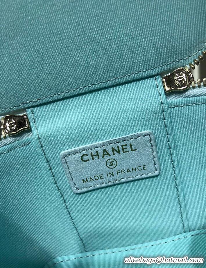 Classic Chanel Original Small classic chain box handbag AP2198 Light Blue