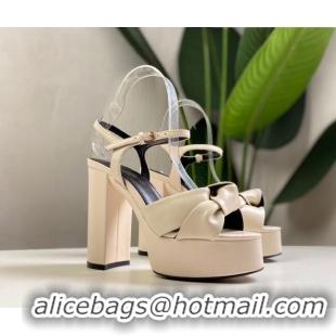 Grade Design Saint Laurent BIANCA Sandals in Smooth Lambskin 0724051 Light Beige 2021