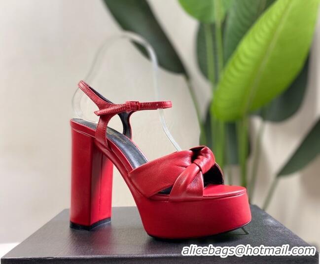 Grade Design Saint Laurent BIANCA Sandals in Smooth Lambskin 0724051 Red