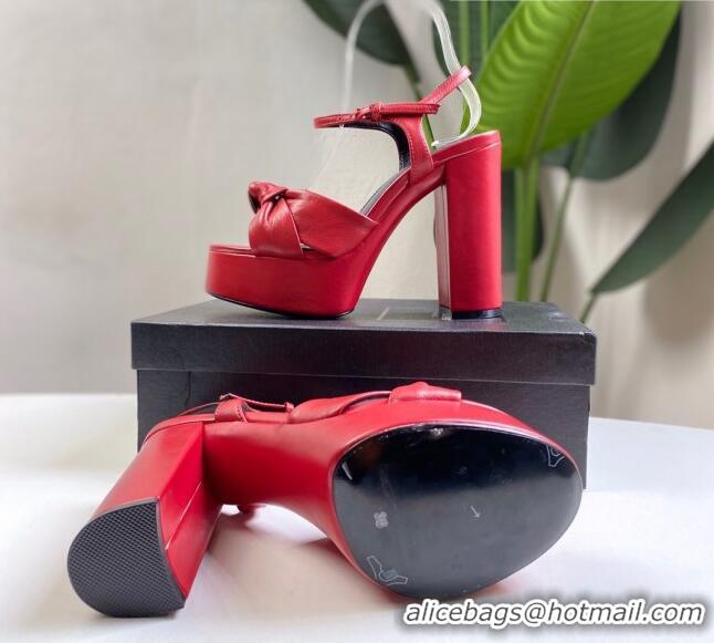 Grade Design Saint Laurent BIANCA Sandals in Smooth Lambskin 0724051 Red