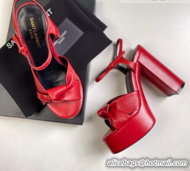 Grade Design Saint Laurent BIANCA Sandals in Smooth Lambskin 0724051 Red