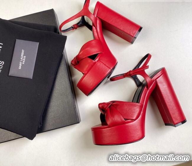 Grade Design Saint Laurent BIANCA Sandals in Smooth Lambskin 0724051 Red