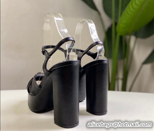 Charming Saint Laurent BIANCA Sandals in Smooth Lambskin 724052 Black 2021