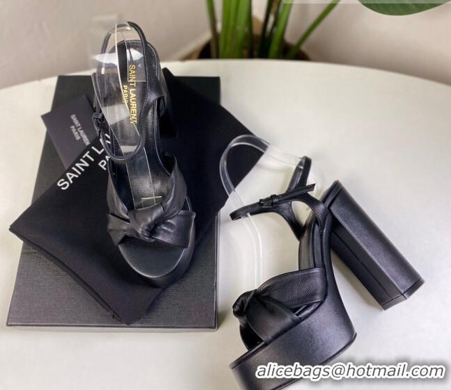 Charming Saint Laurent BIANCA Sandals in Smooth Lambskin 724052 Black 2021